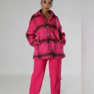 Plaid Pink Women's Jacket